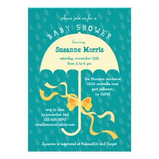 “April Showers” Umbrella Baby Shower Invitation