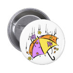 April Showers Umbrella Pinback Buttons