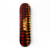 April skateboard fire and flames design.
