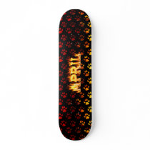 April skateboard fire and flames design.