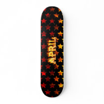 April skateboard fire and flames design.