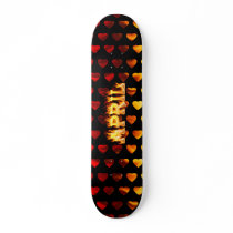 April skateboard fire and flames design.
