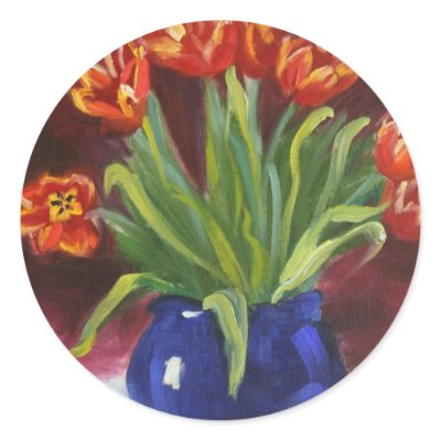 "April Tulips" Stickers by susanpaynetrutna