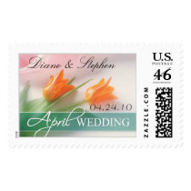 April Wedding Bride & Groom Custom Postage Stamp