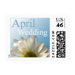 April Wedding Date Invitation Floral Postage stamp