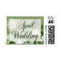 April Wedding Green Postage Stamp