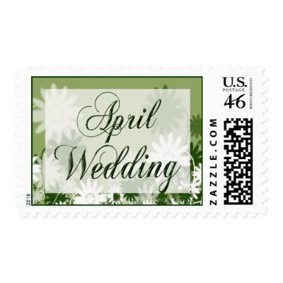 April Wedding Green Postage Stamp by TDSwhite