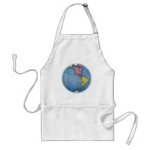 Apron:   Vintage map of the Western Hemisphere
