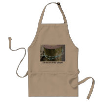 Apron with Barbed-Wire Post
