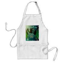 Apron with Christmas Scene by tinamfisher Apron with Christmas Scene