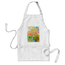 Apron with Colourful Psychedelic Tree Design