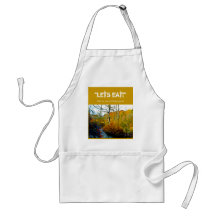 Apron with "Lets Eat!" and River scene