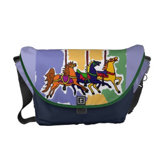 AQ- Carousel Folk Art Messenger Bag