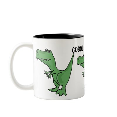 AQ- COBOL Programmer Dinosaur Mug by inspirationrocks