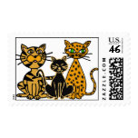 AQ- Crazy Cats Postage Stamps