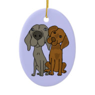 AQ- Weimaraner and Pointer Ornament ornament