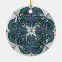 Aqua 2 Designs in 1 Christmas Ornament
