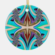Aqua Abstract 2 in 1 Christmas Ornament