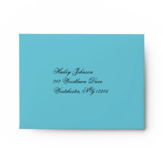 Aqua and Black A2 Envelope for Reply Card envelope