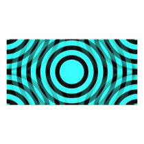 aqua_and_black_interlocking_concentric_circles photo card