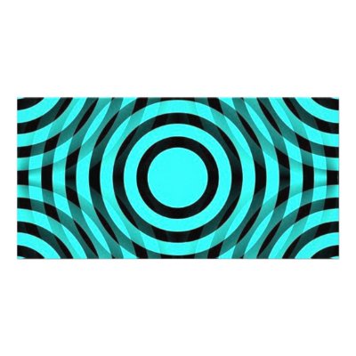aqua_and_black_interlocking_concentric_circles photo card by CreativeColours