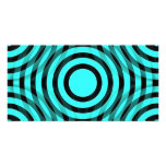 aqua_and_black_interlocking_concentric_circles photo card