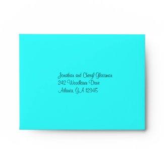 Aqua and Black Polka Dot Envelope for RSVP Card envelope