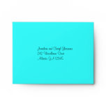 Aqua and Black Polka Dot Envelope for RSVP Card