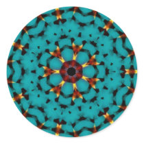 Aqua and Brown Mandala Stickers