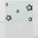 aqua and cream fleur elegant damask flyer