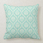 aqua and cream fleur elegant damask pillows