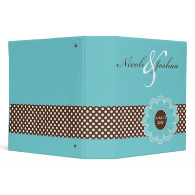 Aqua and Espresso Wedding Binder Scrapbook by PennyCork