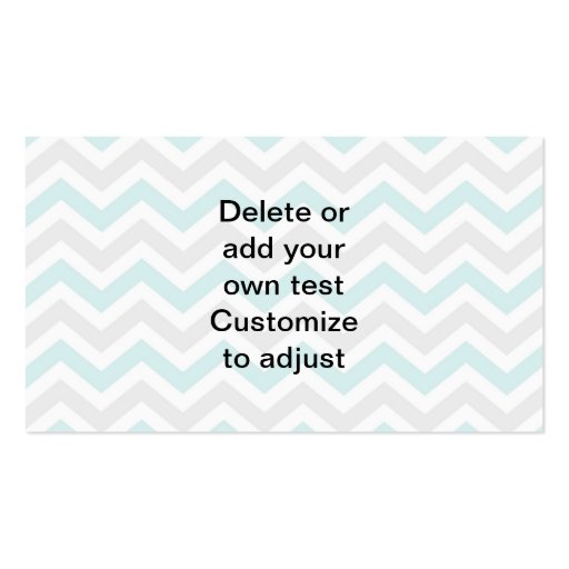 Aqua and gray chevron pattern business card template (back side)