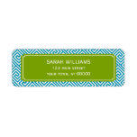 Aqua and Green Greek Key Pattern Labels