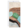 aqua and green seaglass personalized rack card