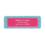 Aqua and Hot Pink Greek Key Pattern Return Address Labels