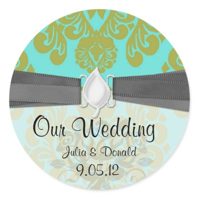 aqua and lime green ornate damask wedding stickers Zazzle_sticker aqua and lime green ornate damask wedding stickers Zazzle_sticker