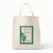 Aqua and seafoam peacock design tote bags