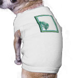 Aqua and seafoam peacock design dog tee
