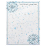 Aqua and Silver Abstract Snowflakes Letterhead Template