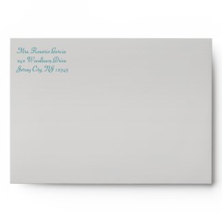 Aqua and Silver Envelope for 5