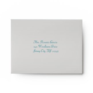 Aqua and Silver Envelope for RSVP Cards envelope