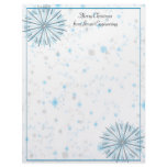 Aqua and Silver Snowflake Abstract Graphic Personalized Letterhead