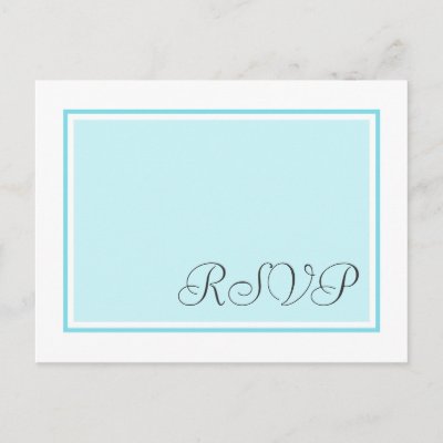 Aqua and Teal Wedding RSVP Postcards