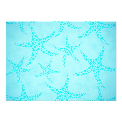 Aqua and Turquoise Starfish Wedding. Custom Announcements
