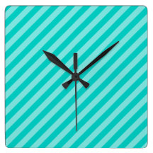 Aqua and Turquoise Stripes Wallclocks