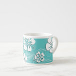 Aqua and White Tropical Hibiscus mugs