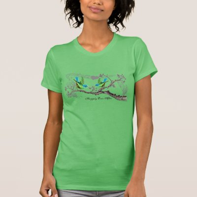 Aqua &amp; Apple Green Happily Ever After  Bride Tee