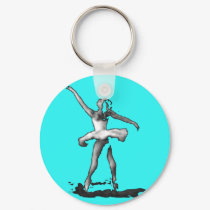 Aqua Ballerina Dancer Keychain by BartzPeterson Aqua Ballerina Dancer Keychain