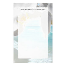 Aqua Beach Orchid Customized Stationery